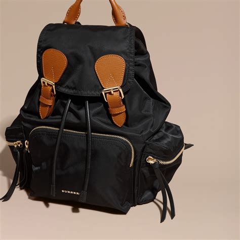 burberry the medium rucksack in technical nylon and leather|burberry her fragrance.